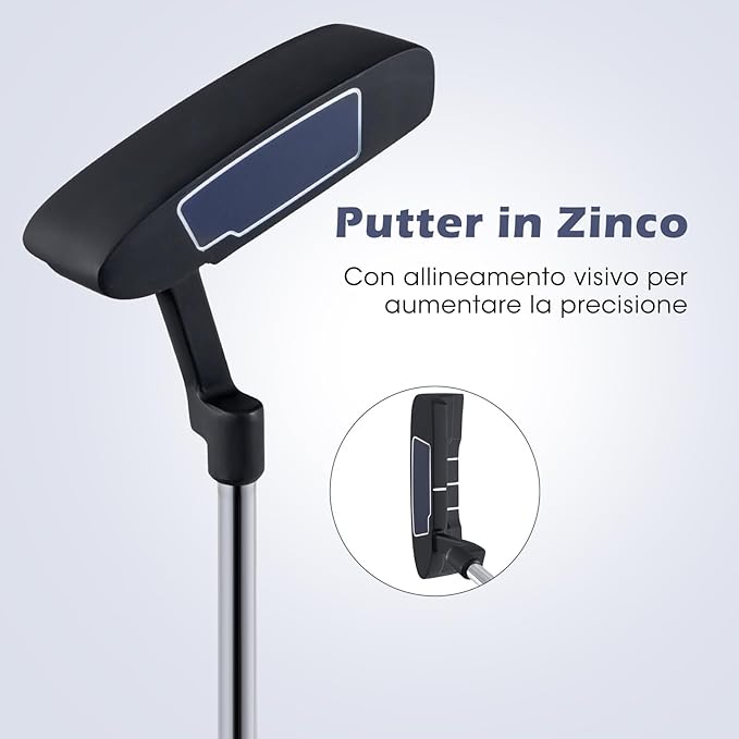 Set Completo di Mazze da Golf per Uomo, Include Driver 1 da 460CC, Fairway 3, Ibrido 5, Ferri 5, 6, 7, 8, 9, P e S, Putter e Borsa Portatile Leggera, Destrorso