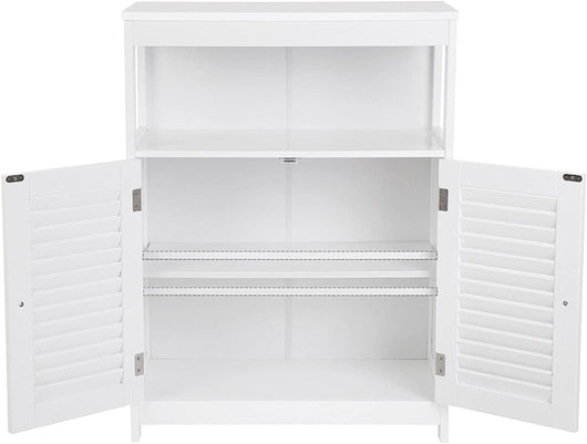 Mobile armadio arredo bagno cassettiera portaoggetti cassettiera con 2 ante 80 cm MDF bianco 12_0000821