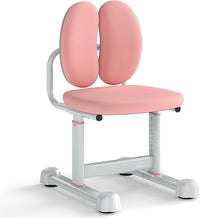 Sedia da Scrivania per Bambini 3+ Anni, Sedia Imbottita per Studiare con Doppio Supporto Lombare e Altezza Regolabile, Chair da Compiti per Casa e Scuola, Portata 100 kg (Rosa)