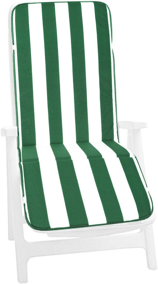 Cuscino Sdraio Poltrona Morbido A Righe Copri Lettino Prendisole Pieghevole Made In Italy Verde