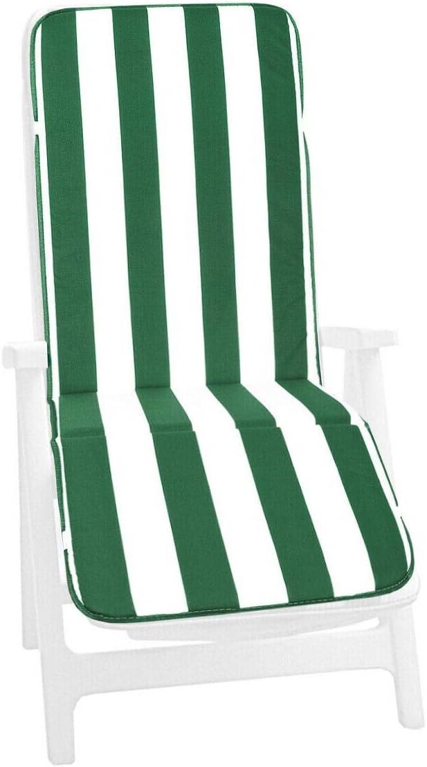 Cuscino Sdraio Poltrona Morbido A Righe Copri Lettino Prendisole Pieghevole Made In Italy Verde