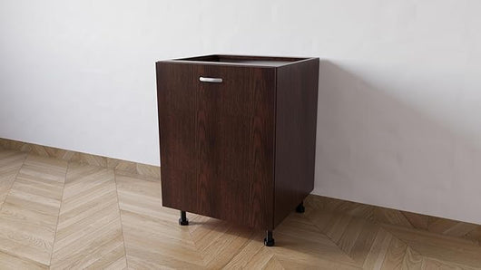 Mobile Base 60 Compreso Di Anta, H 72 Cm L 60 Cm P 55,5 Cm, Spedizione In Kit Wenge'