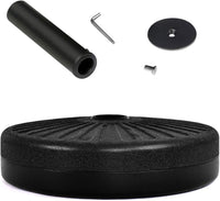 Base per Ombrellone, per Pali da 38-48mm, Base Ombrellone in Plastica e Ferro, 23L, 51x51x13cm, Nero