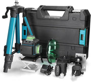Livella laser Autolivellante 360° 4D, Laser 16 linee Cantiere 3° Batterie e Supporto Rotante,Treppiedi 1.2m