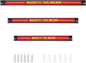 3 pezzi Portautensili Magnetico, Barra Portautensili in Metallo per Officina, Forte Forza Magnetica