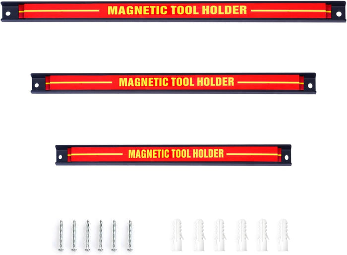3 pezzi Portautensili Magnetico, Barra Portautensili in Metallo per Officina, Forte Forza Magnetica