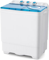 Lavatrice Portatile, Lavatrice a Doppio Cestello con Lavaggio (6,5 kg) e Centrifuga (2 kg), Ideale per Appartamento Campeggio, 69,5x41x81,5 cm (Blu) [Classe di efficienza energetica E]