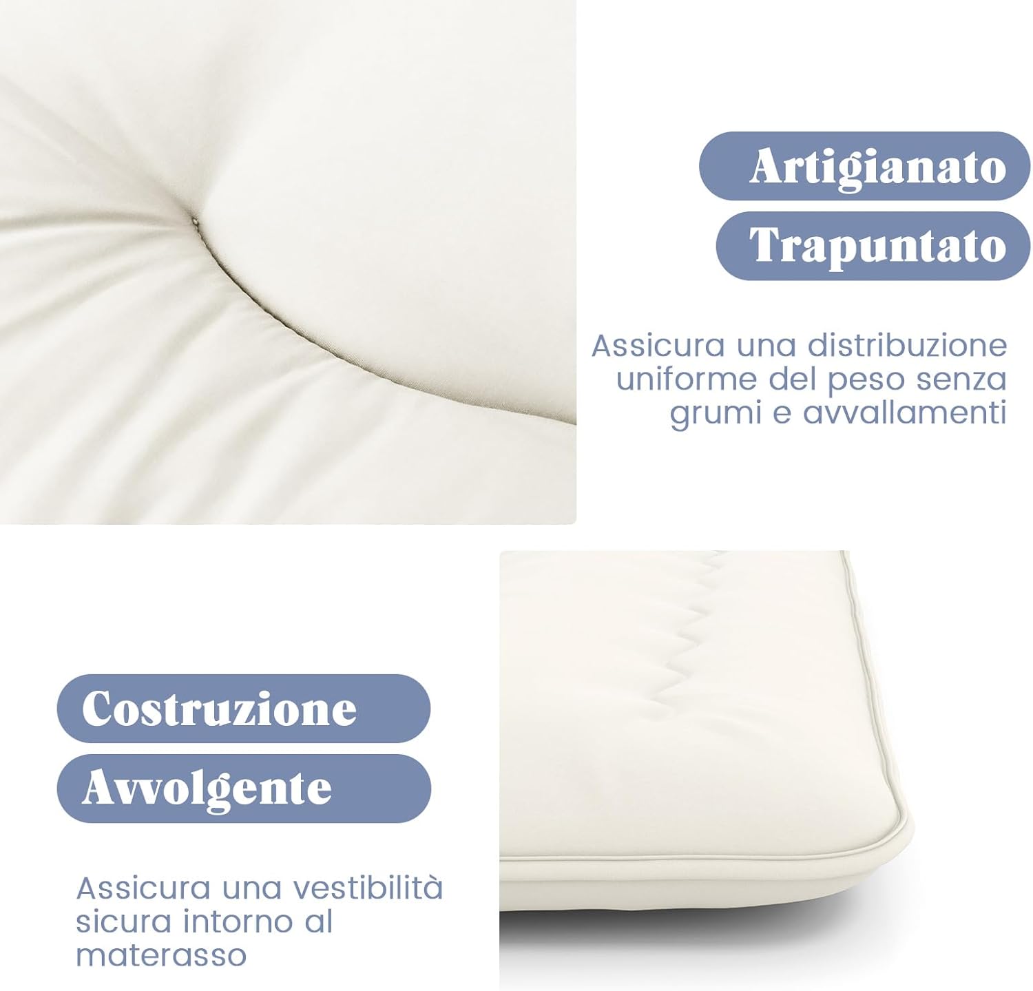 Materasso Futon Pieghevole, Materasso Portatile con Sacca da Trasporto per Camping, Materasso da Terra con Copertura Lavabile (200 x 140 cm, Beige)