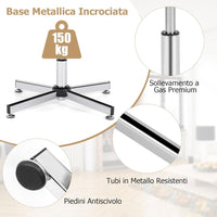 Sedia da Ufficio a Casa, Sedia Scrivania con Schiena Doppiamente Riempita & Seduta, Sedia Girevole e Regolabile, Base Metallica a Crociera, Portata 150 kg, per Salotto, Studio, Ufficio