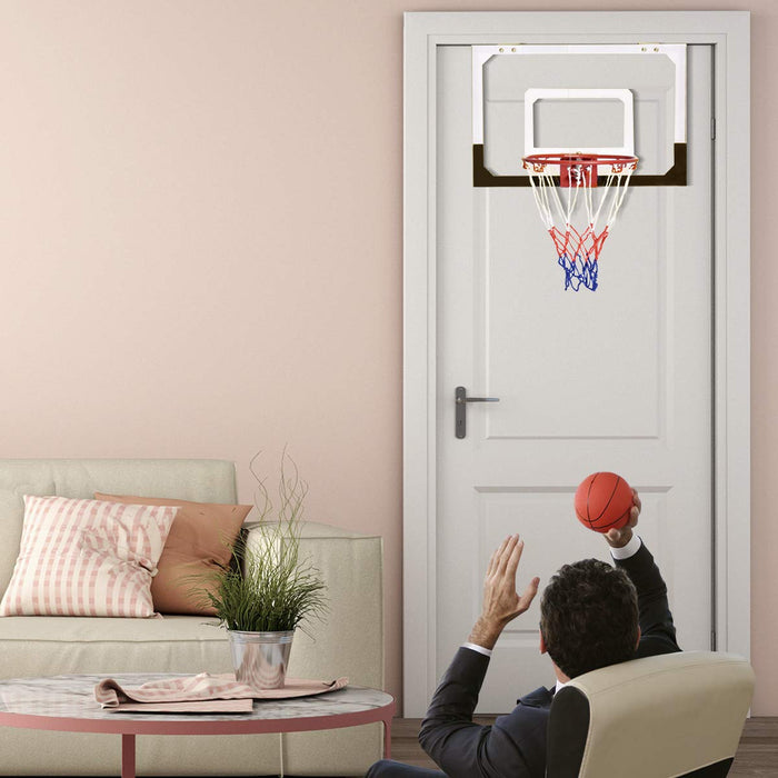 Mini Canestro da Basket, Dotato di Pallacanestro e Pompa a Mano Dimensioni:45 x 30 cm, Diametro del cerchio: 22cm
