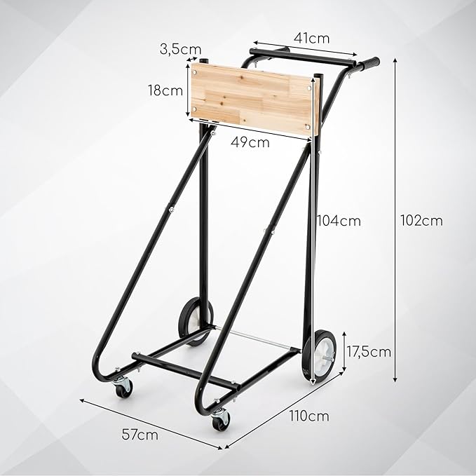 Carrello per Motore Fuoribordo, Supporto per Motore Fuoribordo con Ruote, Capacità di 150 kg, Resistente e Robusto, per Riparazioni, Manutenzione e Trasporto