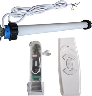 Motore Elettrico Professionale 100Kg/50Nm Silenzioso con Centralina Sole-Vento, Telecomando - Tapparelle/Tende Sole Ø63mm