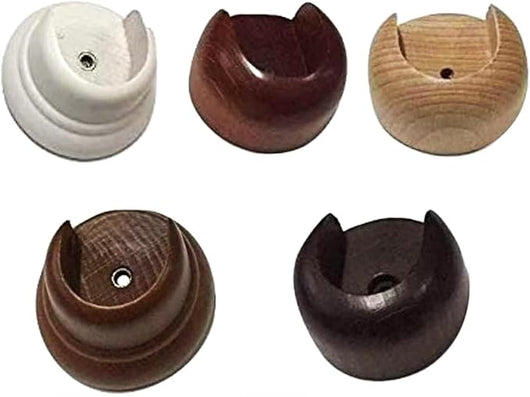 Supporto Rosetta per Bastone Tenda in Legno Ø 35mm - Colore Noce | Made in Italy | Montaggio Facile