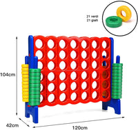 Forza 4 Gigante Mega 4 in Linea Quattro Insieme, Gioco da Tavolo Gioco di Fila per Bambini, 120 x 42 x 104 cm (Blu)