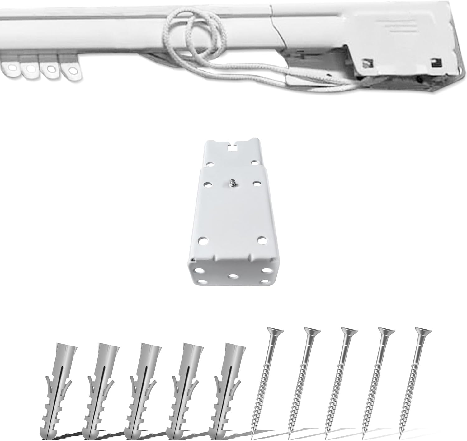 Bastone Binario Riloga Zineffa Scorritenda Estensibile in alluminio laccato bianco alta qualità, estesensibile da 292 a 550 cm