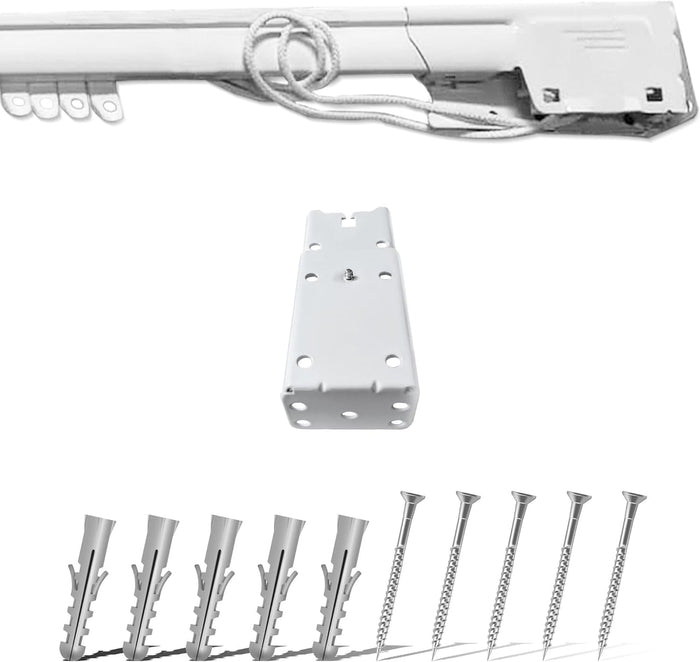 Bastone Binario Riloga Zineffa Scorritenda Estensibile in alluminio laccato bianco alta qualità, estesensibile da 292 a 550 cm