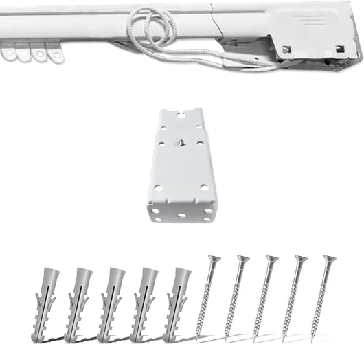 Bastone Binario Riloga Zineffa Scorritenda Estensibile in alluminio laccato bianco alta qualità, estesensibile da 76 cm a 122 cm