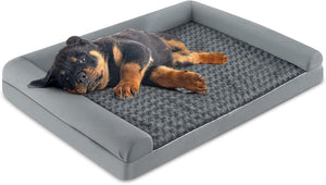 Cuccia Cane Interno in Schiuma, Brandina per Cani con Cuscino, Copertura Rimovibile e Tessuto Interno Impermeabile, Lettino per Animali Domestici, Grigio (122 x 89 x 18 cm)