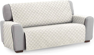 Copridivano Trapuntato Proteggi Salva Divano Poltrona Tinta Unita Panna 3 Posti