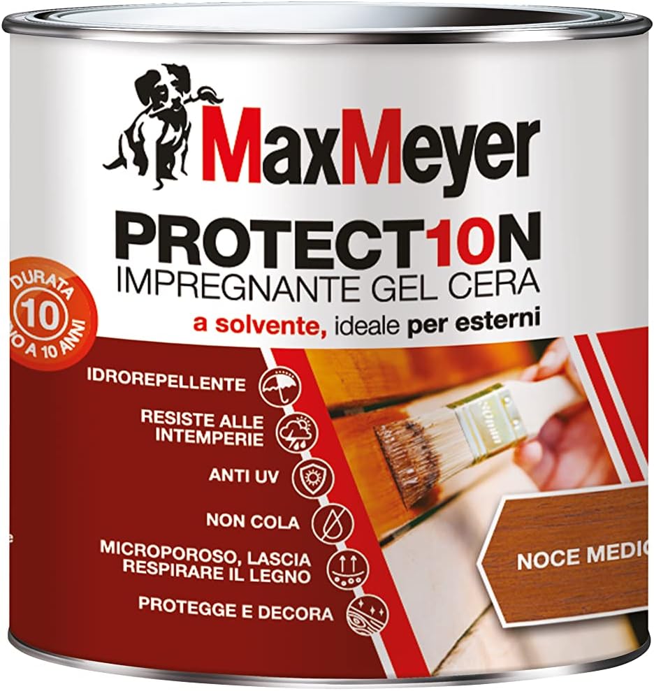 Impregnante a Solvente per Esterni PROTECT10N, Noce Medio, 0.75L