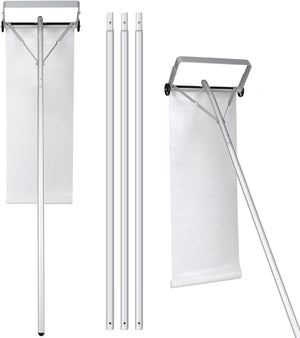 Restrello da Neve per Tetto Lungezza 193-619 cm, Rastrello per Neve Telescopico con 2 Ruote, Restrello in Alluminio Allungabile con 4 Asta Rimozione Neve per Tetto con Tessuto PE
