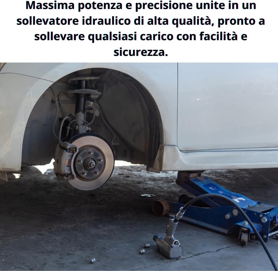 Cric Idraulico per Auto, Sollevatore Professionale 4T, Ruote Bidirezionali a Cuscinetto, Assetto super Ribassato per Veicoli, Crick per Auto con Alzata