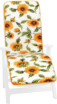 Cuscino Sdraio Poltrona Morbido Girasoli Copri Lettino Relax Pieghevole Made In Italy Bianco