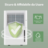12L Deumidificatore per Casa, Silenzioso ed Efficiente con Modalità Continua/Asciugatura/Auto, Timer 24 Ore, Maniglia Portatile, Ideale per Cantine Bagno e Camere da Letto