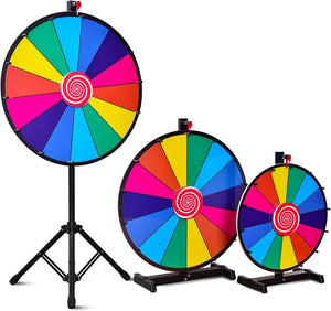18/24 Pollici Gioco Ruota della Fortuna da Terra&Tavolo, Wheel of Fortune con Marcatore e Cancellatore, 14 Slots, per Carnevale e Feste (18 Pollici)