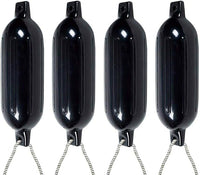 4 x Parabordi per Barca, Parabordi per Imbarcazioni, Gommonni, Boat Fender(Nero)