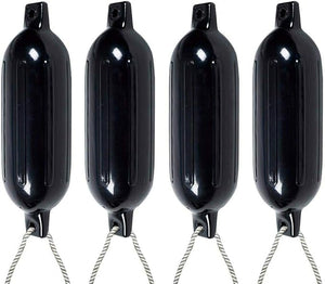 4 x Parabordi per Barca, Parabordi per Imbarcazioni, Gommonni, Boat Fender(Nero)