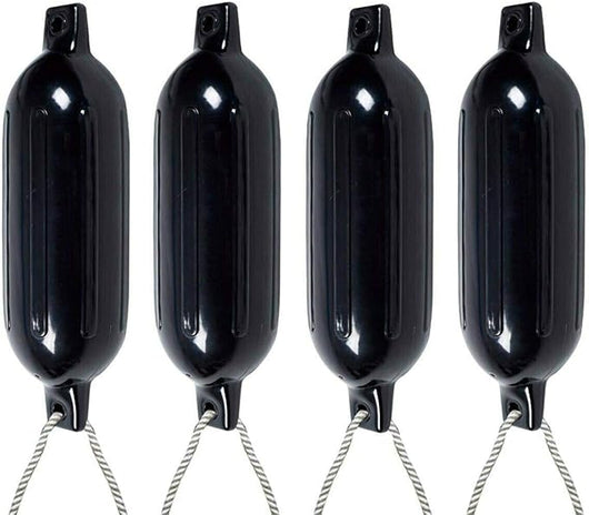 4 x Parabordi per Barca, Parabordi per Imbarcazioni, Gommonni, Boat Fender(Nero)