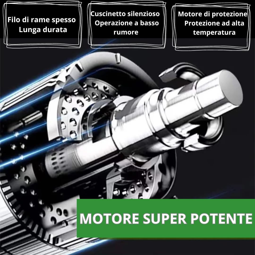 Tritatutto da Cucina Elettrico 500W – Frullatore con 4 Lame in Acciaio Inox, Robot da Cucina Multifunzione con Contenitore in Vetro 3L, Tritacarne e Verdure, Doppia Velocità