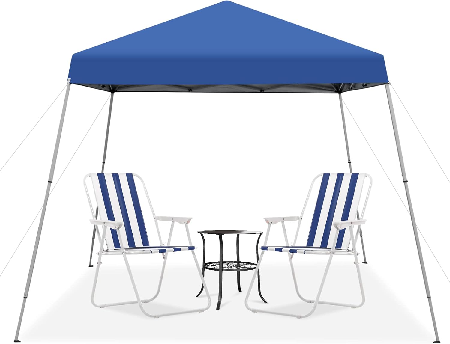 Gazebo Pieghevole da Giardino 3 x 3 M, Impermeabile, Altezza Regolabile, Gazebo da Esterno con Borsa di Trasporto, per Spiaggia, Campeggio, Patio, Mercato (Blu)