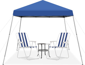 Gazebo Pieghevole da Giardino 3 x 3 M, Impermeabile, Altezza Regolabile, Gazebo da Esterno con Borsa di Trasporto, per Spiaggia, Campeggio, Patio, Mercato (Blu)