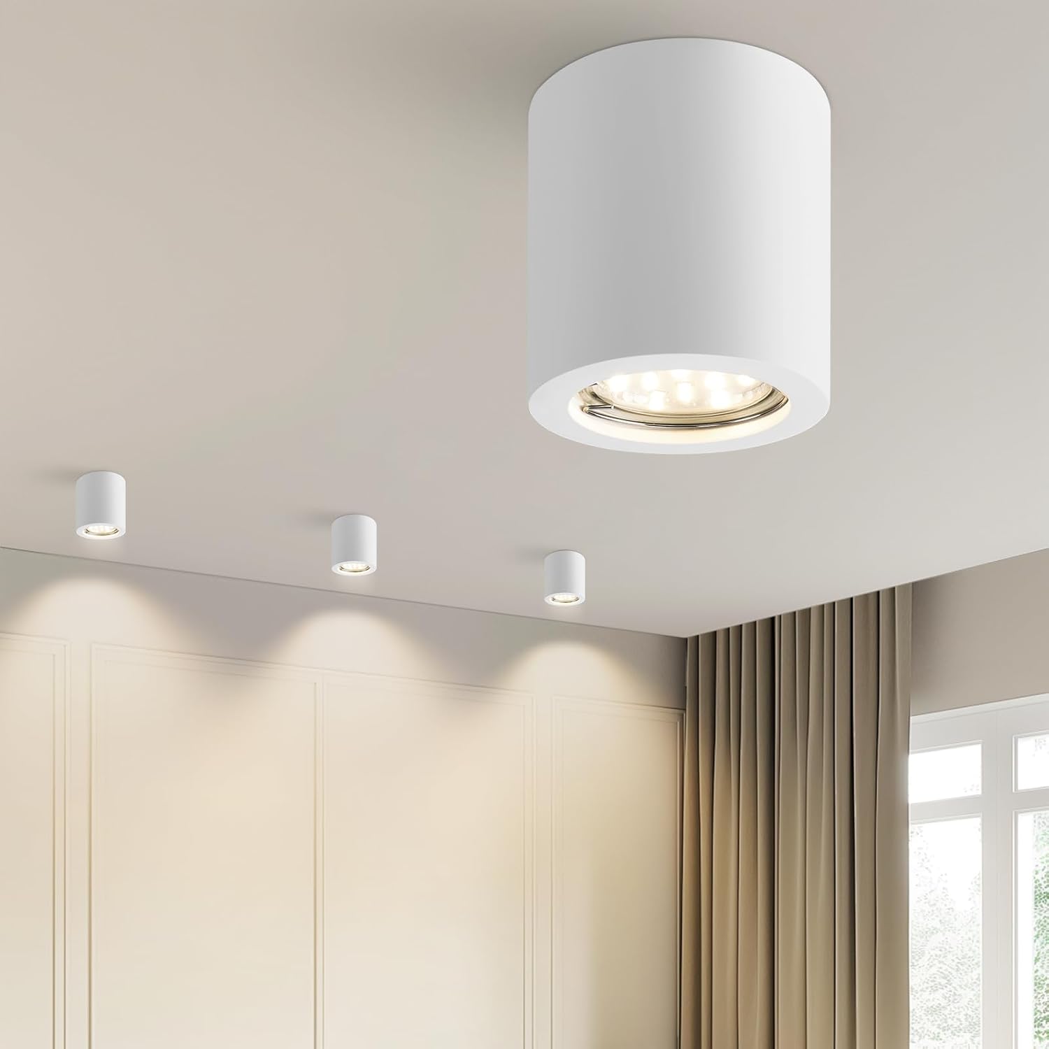 ZMH Lampada da soffitto faretto moderno GU10 bianco per cucina soggiorno