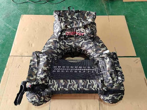 Galleggiante da Pesca Gonfiabile, Barca da Pesca Portatile con Spallacci, Pompa Manuale, Remi, Pinne, Supporto per Canna da Pesca, Righello per Pesci e Spazi di Stoccaggio, Portata 150 kg