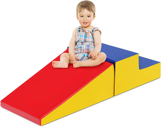 Set di Blocchi Forme Diverse, Giocattolo per Arrampicata e Strisciamento, Aiuta i Bambini a Crescere (Blu, Giallo e Rosso)