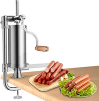 2,5 KG Insaccatrice per Salsiccia, Macchina per la Produzione di Salsicce, Insaccatrice Manuale per Uso Domestico, Salsicce Siringa con 4 Tubi di Riempimento