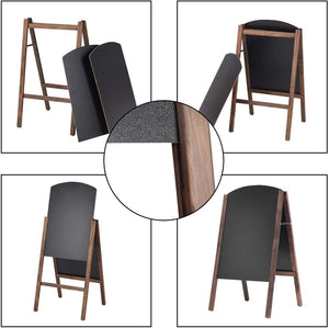 Lavagna Cavalletto Lavagna da Esterno per Ristorante Lavagna Nera da Pavimento con 2 Facce in Legno Pieghevole per Messaggi Pubblicitari del Negozio (Medello 1)