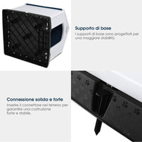 Cuccia per Cani da Esterno Impermeabile, Canile Villa per Cani in PP Resina, Bianco/Blu (85 x 77 x 83 cm)