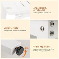 Sgabello da Doccia 41 x 31,5 x 43,5 cm, Mobile bagno in HIPS con Maniglia, Supporto per Soffione e Portasapone, Sedia da Doccia Impermeabile per Bagno, Spa e Vasca