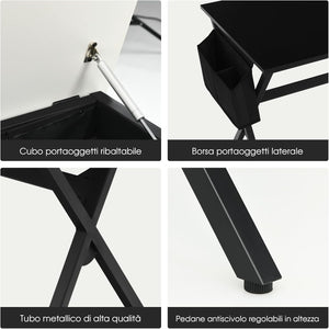 Scrivania per Computer da 120 cm, Scrivania con Cassetto e Tasca Portaoggetti Laterale, Tavolo per PC Moderno per Studio, Camera da Letto, Soggiorno e Ufficio