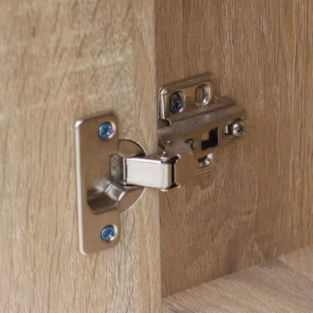 Scrivania da ufficio mobiletto porta computer con cassetto e armadietto 100 cm rovere 0502110