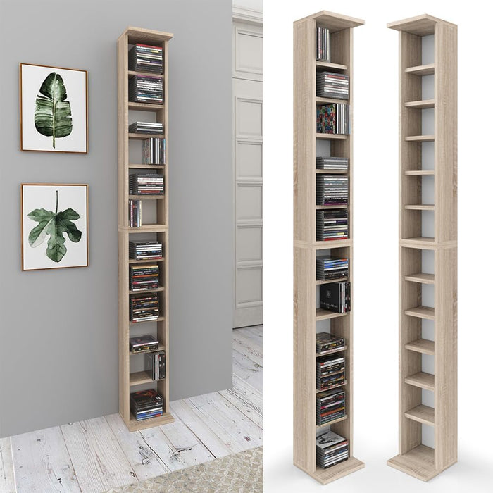 Vicco Scaffale porta cd, Sonoma, 21 x 183.6 cm Set di 2
