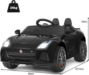 Jaguar Auto Elettrico 12 V per Bambini, Macchina Elettrica con Telecomando, con Luci Musica Storia, Avvio Lento, Velocit¨¤ 3-5 km/h (Nero)