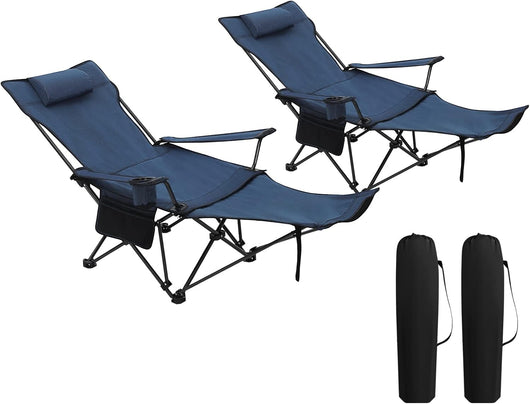 Set di 2 Sedie da Campeggio Sedie Pieghevoli Portatile Leggero, Sedia Pieghevole per esterni per Giardino, Pesca, Picnic, Blu