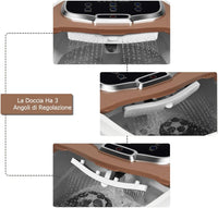 Idromassaggio per Piedi Idromassaggiatore Plantare Massaggio Shiatsu, con Funzione Calore Timer e Rulli, Luce a Infrarossi, 15L, Marrone