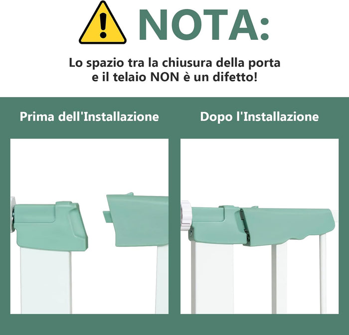 Cancelletto di Sicurezza per Bambini a Passo Passeggiato, Cancelletto di Sicurezza a Chiusura Automatica con Pressione per Bambini e Animali Domestici, Larghezza Regolabile da 80 a 132 cm