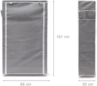 Mobile scarpiera ripiano in tessuto con cerniera 161 cm grigio 13_0001642